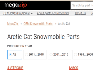 King Cat snowmobile parts