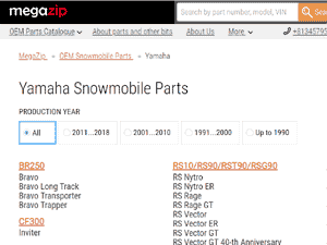 Yamaha snowmobile parts