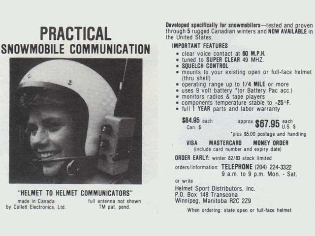 1982 helmet communicator